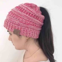 Load image into Gallery viewer, Winter Warm Ponytail Beanie