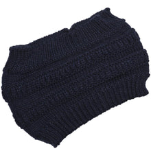 Load image into Gallery viewer, Large Opening Winter Knitted Ponytail Beanie