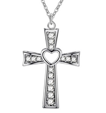 Load image into Gallery viewer, CZ Crystal Cross Pendant &amp; Necklace
