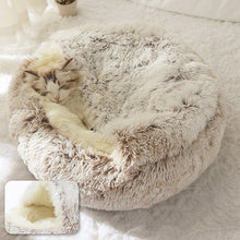 Load image into Gallery viewer, Round Plush Cat Bed
