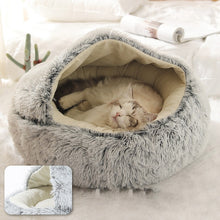 Load image into Gallery viewer, Round Plush Cat Bed
