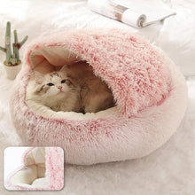 Load image into Gallery viewer, Round Plush Cat Bed
